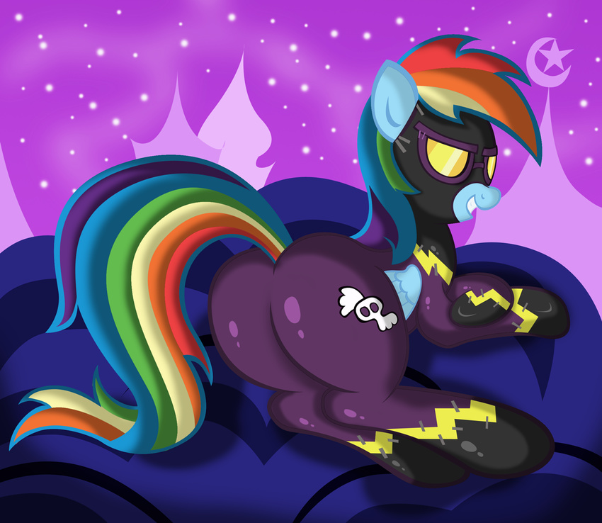 butt equine female feral friendship_is_magic horse mammal my_little_pony pegasus rainbow_dash_(mlp) shadow_bolts_(mlp) smile solo wings ziemniax