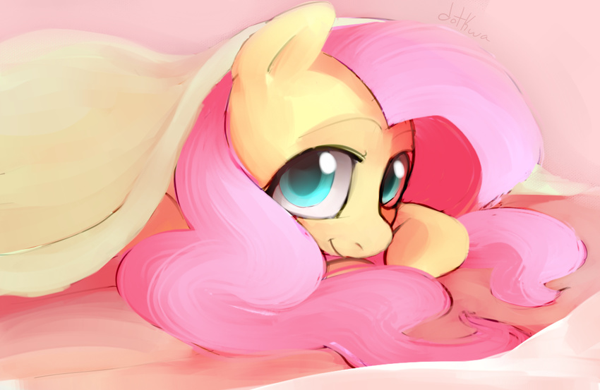 2014 dotkwa equine female feral fluttershy_(mlp) friendship_is_magic fur hair horse long_hair looking_at_viewer mammal my_little_pony pink_hair pony smile solo yellow_fur