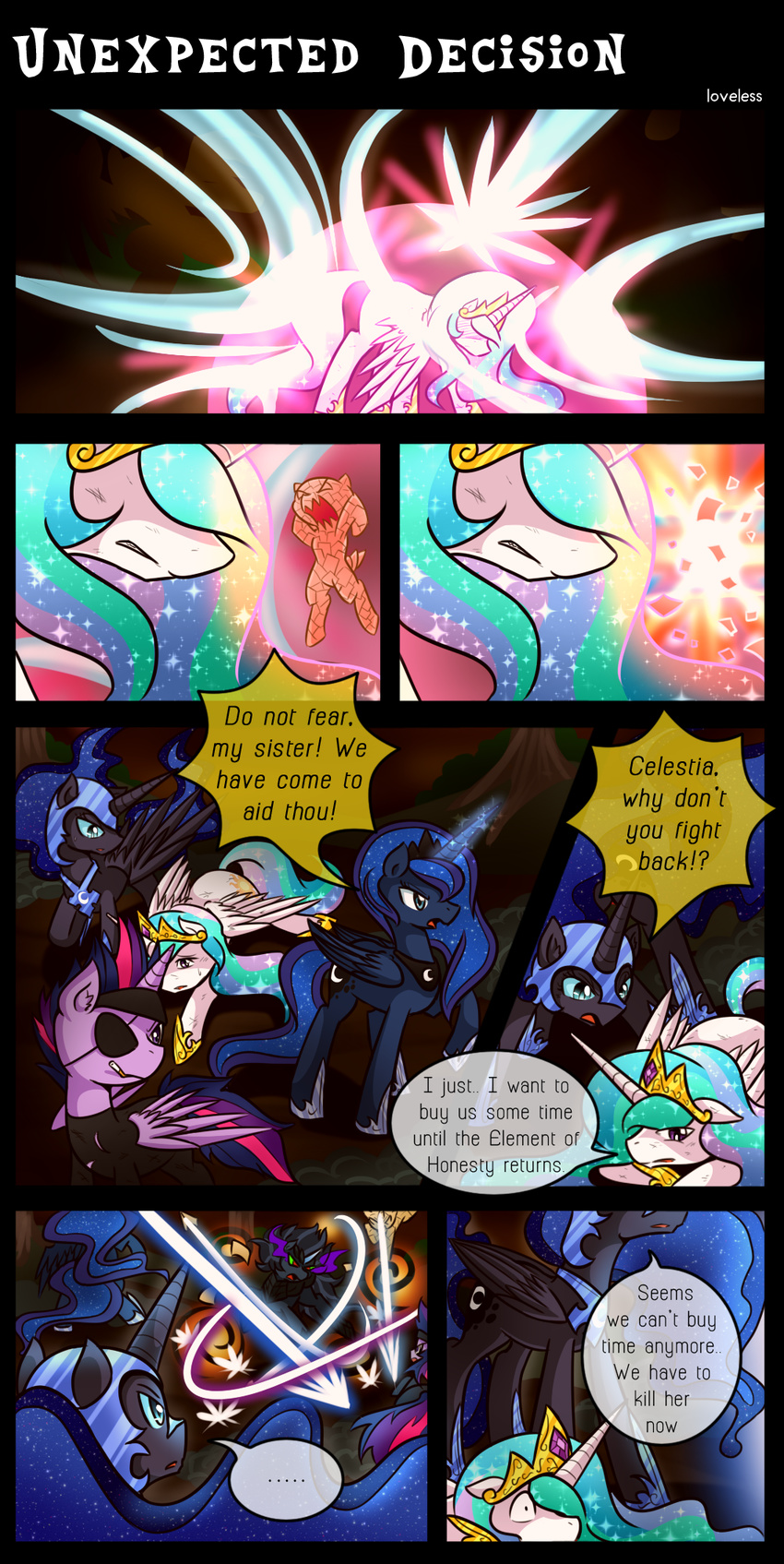 2014 comic dialogue english_text equine fan_character female friendship_is_magic horn horse male mammal my_little_pony nightmare_moon_(mlp) princess_celestia_(mlp) princess_luna_(mlp) text twilight_sparkle_(mlp) unicorn vavacung winged_unicorn wings