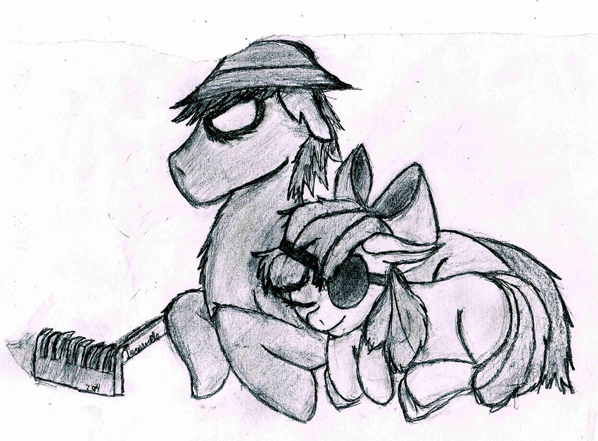 apple_bloom_(mlp) derpsickle duo equine female feral friendship_is_magic future hat horse male mammal my_little_pony oc:derpsickle pony rake