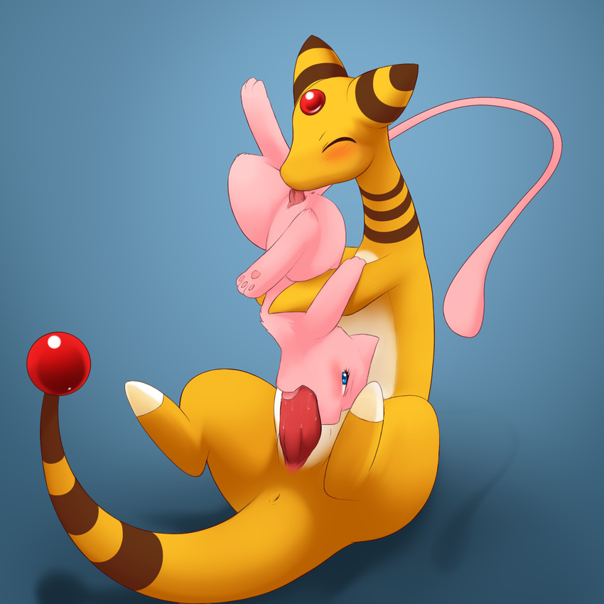 69 2013 ampharos animal_genitalia anus blue_eyes blush cunnilingus darkmirage duo erection eyes_closed fellatio female genital_slit hi_res interspecies legendary_pok&eacute;mon licking male mammal mew nintendo nude oral penetration penis plain_background pok&eacute;mon pussy saliva sex simple_background sitting slit straight tongue tongue_out upside_down vaginal vaginal_penetration video_games