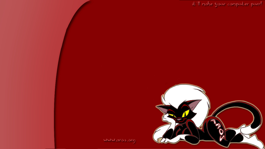 anthro arched_back aros black_fur breasts cat darke_katt english_text eric_schwartz feline female fur looking_at_viewer lying mammal solo text wallpaper yellow_eyes