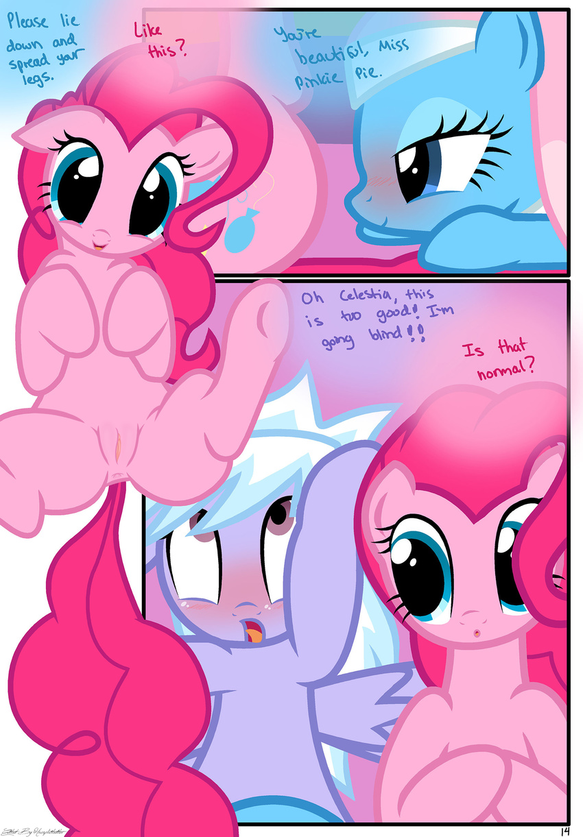ahegao anus blush cloud_chaser_(mlp) comic cutie_mark dialogue edit english_text equine female feral friendship_is_magic hi_res hisexpliciteditor horse lesbian lotus_(mlp) mammal my_little_pony pegasus pinkie_pie_(mlp) pony pussy pyruvate spread_legs spreading text vaginal wings