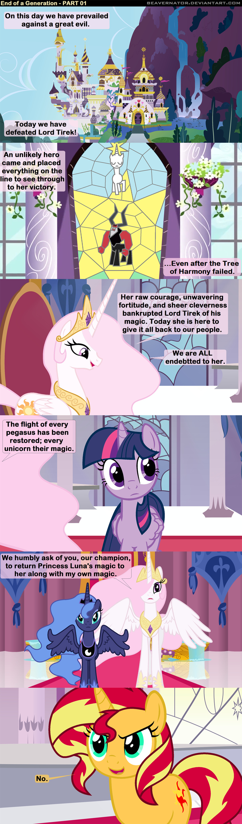 2014 beavernator centaur comic dialogue english_text equestria_girls equine fan_character female feral friendship_is_magic horn horse human mammal my_little_pony princess_celestia_(mlp) princess_luna_(mlp) princess_molestia sunset_shimmer_(eg) taur text tirek_(mlp) twilight_sparkle_(mlp) unicorn winged_unicorn wings