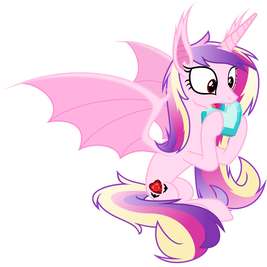 2014 absurd_res alpha_channel bat_pony cutie_mark equine fangs female feral friendship_is_magic fur hair hi_res horn magister39 mammal multicolored_hair my_little_pony pink_fur princess_cadance_(mlp) solo winged_unicorn wings