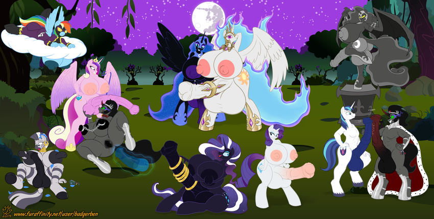 2014 absurd_res animal_genitalia anjuneko anthro anthrofied badgerben ball_sucking balls big_balls big_breasts big_nipples black_fur black_hair blue_eyes blue_fur blue_hair breasts cape cloud cock_ring collar costume crossgender cutie_mark dickgirl dickgirl_on_female equine female friendship_is_magic frottage full_moon fur gay green_sclera grey_fur group hair herm hi_res horn horsecock huge_breasts hyper hyper_balls hyper_breasts hyper_penis intersex intersex_on_female king_sombra_(mlp) leash male mammal moon multicolored_hair my_little_pony night nightmare_moon_(mlp) nightmare_rarity_(mlp) nipple_chain nipples oral pegasus penis pink_fur poison_joke princess_cadance_(mlp) purple_hair pussy rainbow_dash_(mlp) rainbow_hair rarity_(mlp) red_eyes sculpture sex shadowbolts_(mlp) shining_armor_(mlp) spread_legs spreading statue sucking two_tone_hair unicorn white_fur winged_unicorn wings zebra zecora_(mlp)