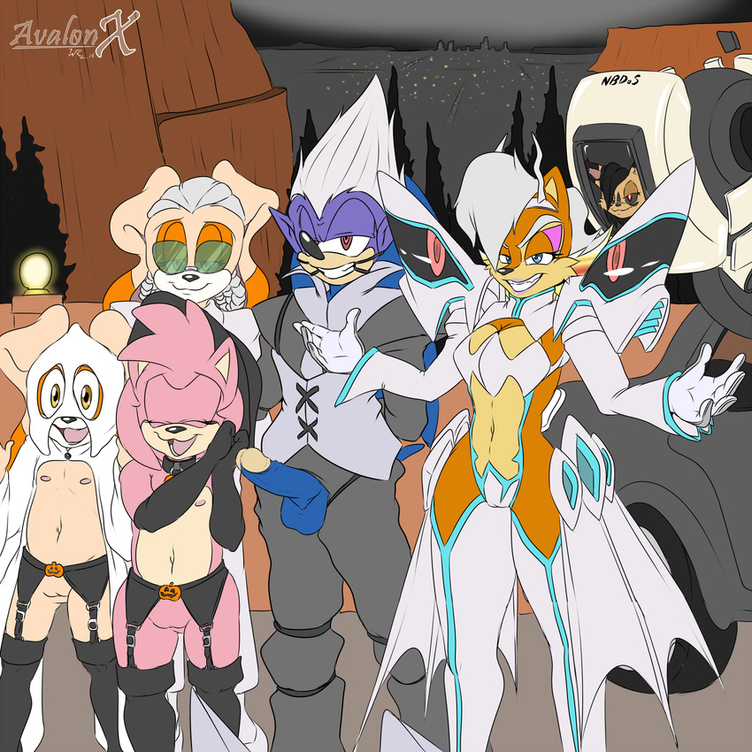 2014 age_difference amy_rose anthro areola aval0nx balls big_breasts breasts chipmunk cleavage clothed clothing cosplay cream_the_rabbit erect_nipples erection feline female flat_chested group halloween hedgehog holidays junketsu kamui kill_la_kill lagomorph lynx machine male mammal mechanical milf mother nicole_the_lynx nipples nude panty_and_stocking_with_garterbelt parent penis pussy rabbit robot rodent sally_acorn sega sonic_(series) sonic_the_hedgehog vanilla_the_rabbit