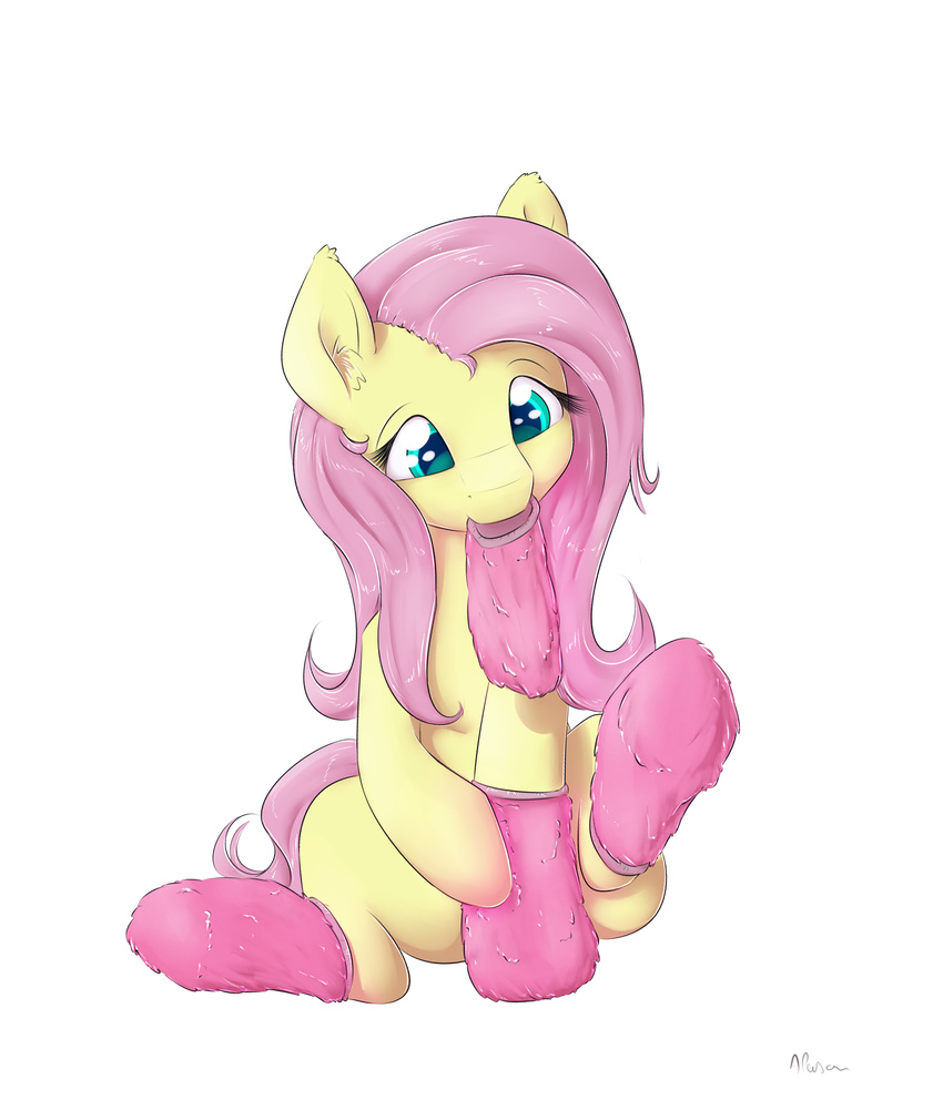 2014 alasou alpha_channel equine female feral fluttershy_(mlp) friendship_is_magic fur hair mammal mouth_hold my_little_pony pegasus pink_hair plain_background socks solo teal_eyes transparent_background wings yellow_fur