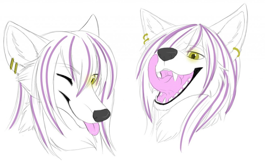 canine dalthia female fey fox mammal open_mouth piercing tongue wolf wolfsune