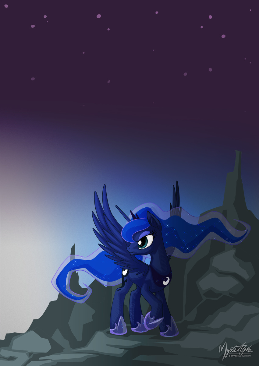 2015 equine female feral friendship_is_magic horn mammal my_little_pony mysticalpha princess_luna_(mlp) solo winged_unicorn wings