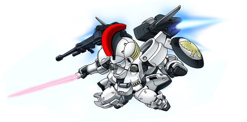 energy_sword gun gundam gundam_wing mecha no_humans noah_noah rifle sd_gundam shield simple_background solo sword tallgeese weapon