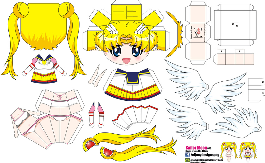 :d absurdres angel_wings artist_name bishoujo_senshi_sailor_moon blonde_hair blue_eyes character_name chibi el_joey eternal_sailor_moon feathered_wings highres long_hair open_mouth paper_cutout papercraft sailor_moon smile solo thighhighs tiara tsukino_usagi twintails watermark web_address wings zettai_ryouiki