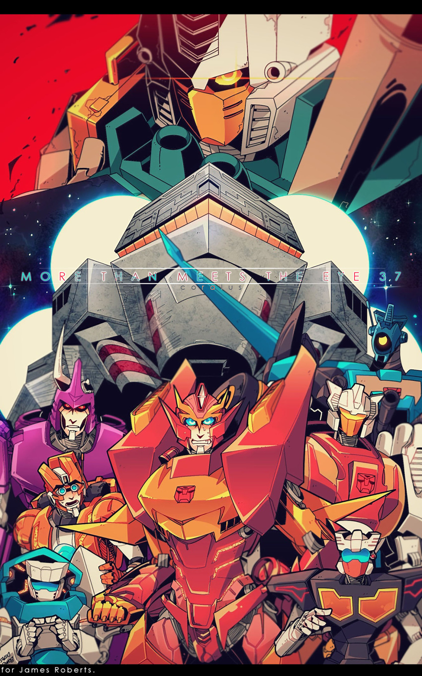 autobot badge brainstorm chromedome coralus cyclonus highres insignia male_focus mecha multiple_boys no_humans rewind robot rodimus rung science_fiction space_craft tailgate transformers whirl