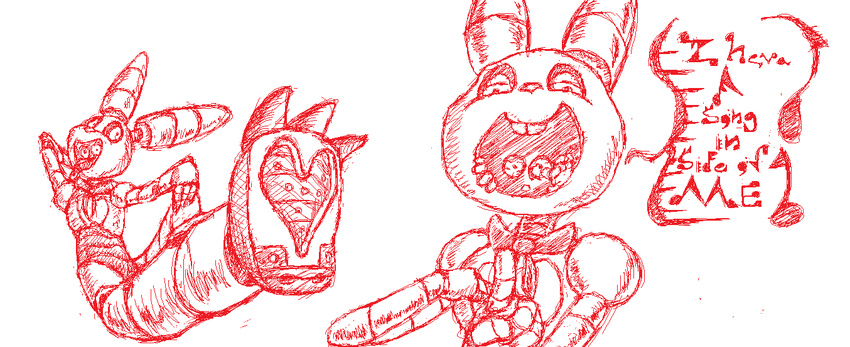 &lt;3 2015 animatronic anthro bonnie_(fnaf) english_text eyeball eyeballs eyes_in_mouth female five_nights_at_freddy's lagomorph looking_at_viewer machine mammal mechanical nightmare_fuel open_mouth rabbit redhand robot smile solo teeth text tongue tongue_out