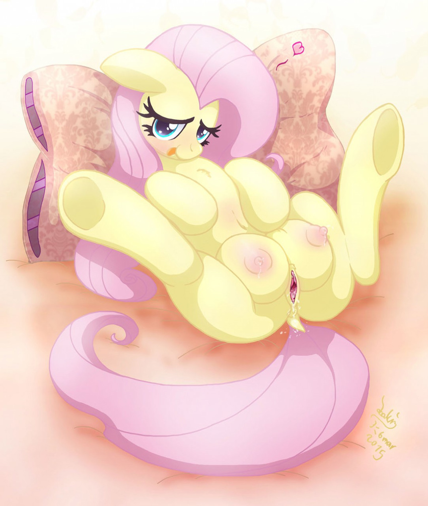 2015 anus areola big_breasts breasts equine erect_nipples female feral fluttershy_(mlp) friendship_is_magic joakaha mammal my_little_pony navel nipples pegasus pussy teats wings