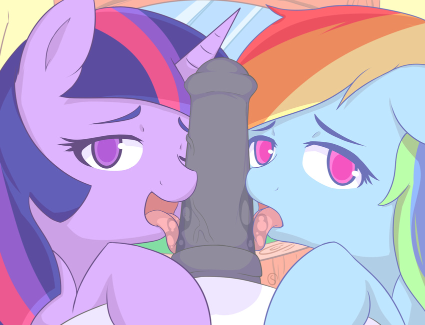 2015 animal_genitalia black_penis equine female friendship_is_magic horn horsecock licking male mammal my_little_pony oral ostuffles pegasus penis rainbow_dash_(mlp) sex shining_armor_(mlp) tongue tongue_out twilight_sparkle_(mlp) unicorn wings