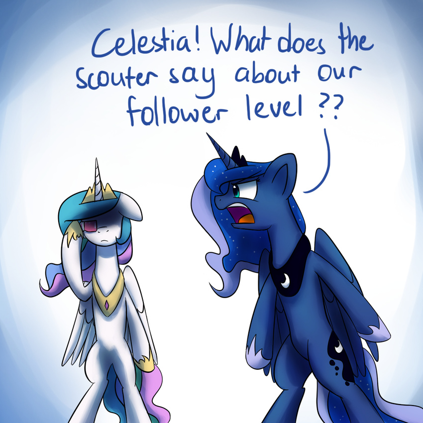2015 anticularpony english_text equine female feral friendship_is_magic horn mammal my_little_pony princess_celestia_(mlp) princess_luna_(mlp) text winged_unicorn wings