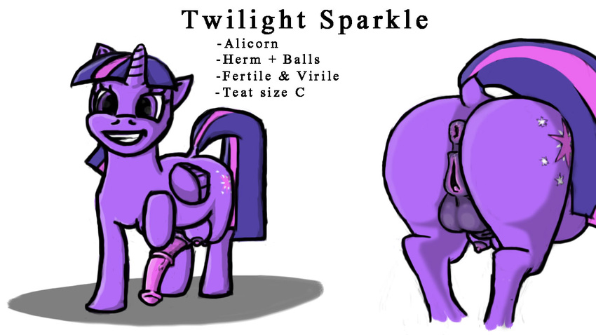 anus balls equine friendship_is_magic fur furpics hair herm horn intersex mammal my_little_pony nipples penis purple_fur purple_hair pussy teats twilight_sparkle_(mlp) winged_unicorn wings