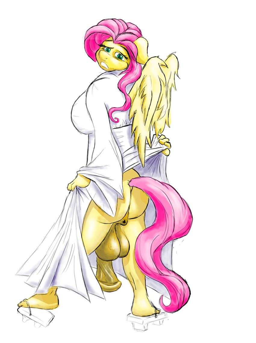 clothing dickgirl fluttershy_(mlp) friendship_is_magic intersex japanese_clothing kimono my_little_pony tria_(artist) wings