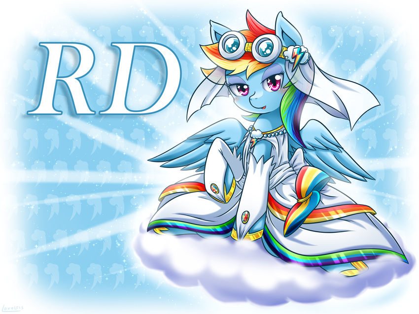 2015 blush bride equine female feral friendship_is_magic mammal my_little_pony pegasus rainbow_dash_(mlp) solo vavacung wings