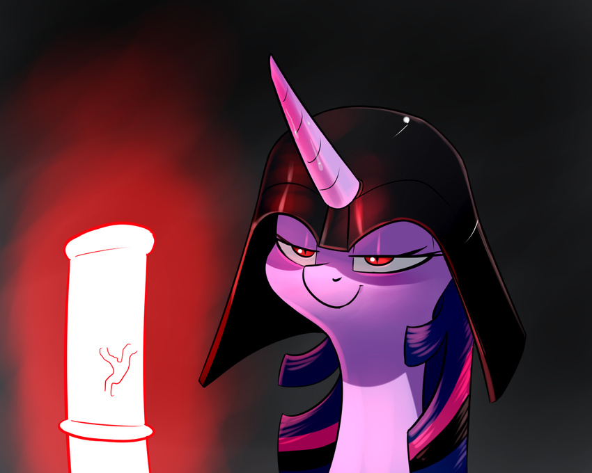 2015 darth_vader dildo equine female feral friendship_is_magic glowing hair half-closed_eyes horn horsecock_dildo magic mammal my_little_pony sex_toy solo star_wars twilight_sparkle_(mlp) underpable unicorn