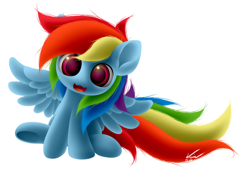 2015 alpha_channel blue_fur chibi cute equine female feral friendship_is_magic fur hair looking_at_viewer mammal multicolored_hair my_little_pony open_mouth pegasus pink_eyes plain_background rainbow_dash_(mlp) rainbow_hair solo symbianl transparent_background underhoof wings