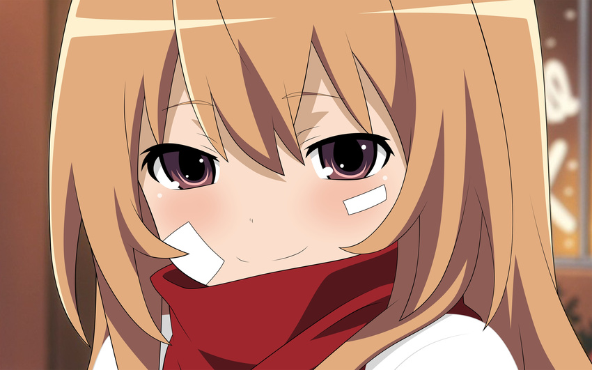 aisaka_taiga blush close highres scarf toradora! vector vector_trace