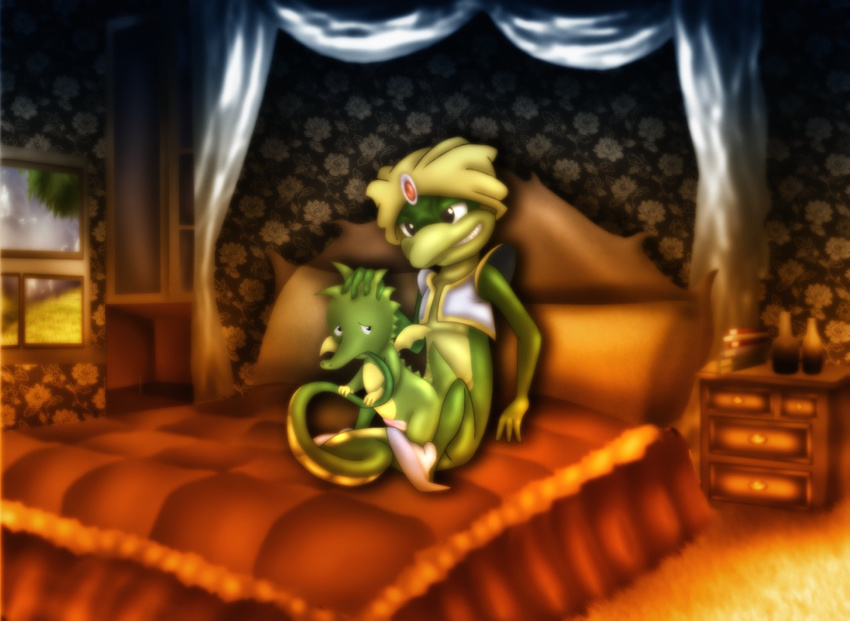 amegared anthro bed duo inside male male/male prince royalty scalie scheherazade sex tabaluga