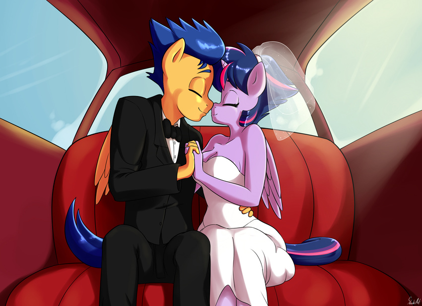 2015 anthro bride equestria_girls equine female flash_sentry_(eg) friendship_is_magic groom happy horn male mammal my_little_pony pegasus skecchiart smile twilight_sparkle_(mlp) winged_unicorn wings