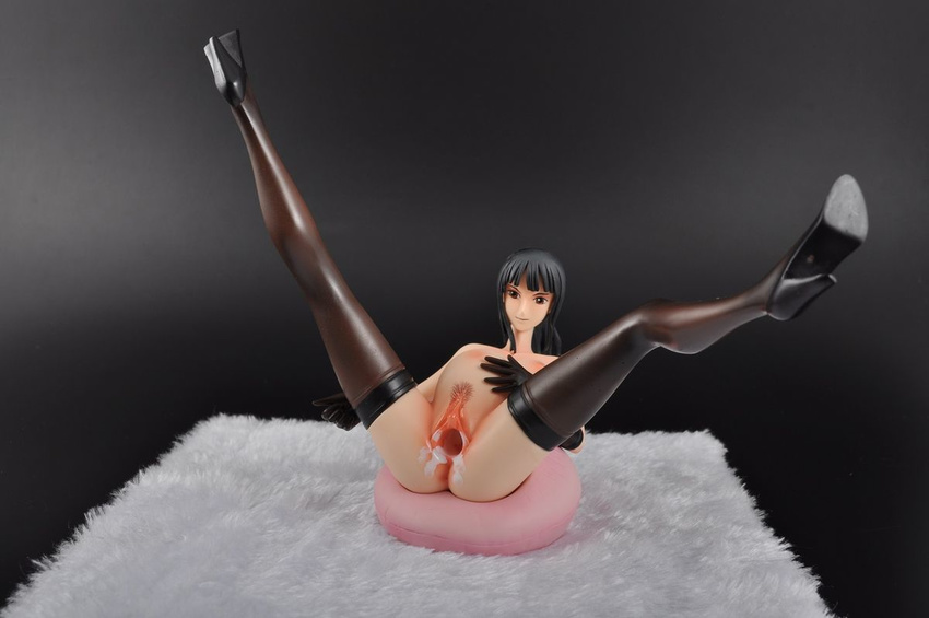 1girl aftersex ass bangs black_gloves black_hair black_legwear blunt_bangs breasts cum cum_in_pussy elbow_gloves figure gaping gloves hand_on_own_stomach high_heels kneepits legs_up long_hair lying nico_robin nipples nude on_back one_piece photo pregnant pubic_hair pussy shoes solo spread_legs thighhighs uncensored vaginal