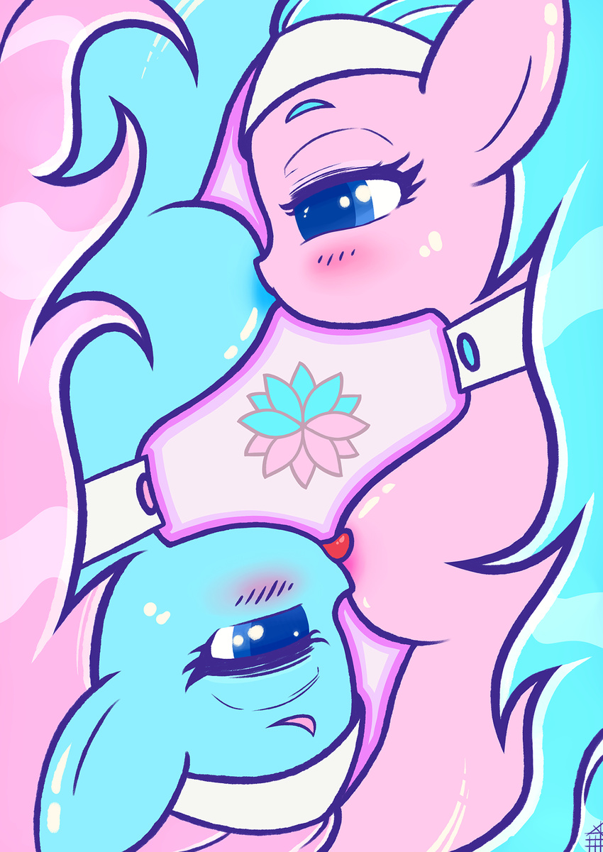 2015 aloe_(mlp) anthro anthrofied blue_eyes blue_hair earth_pony equine female female/female friendship_is_magic hair horse incest lotus_(mlp) mammal mesperal my_little_pony pink_hair pony