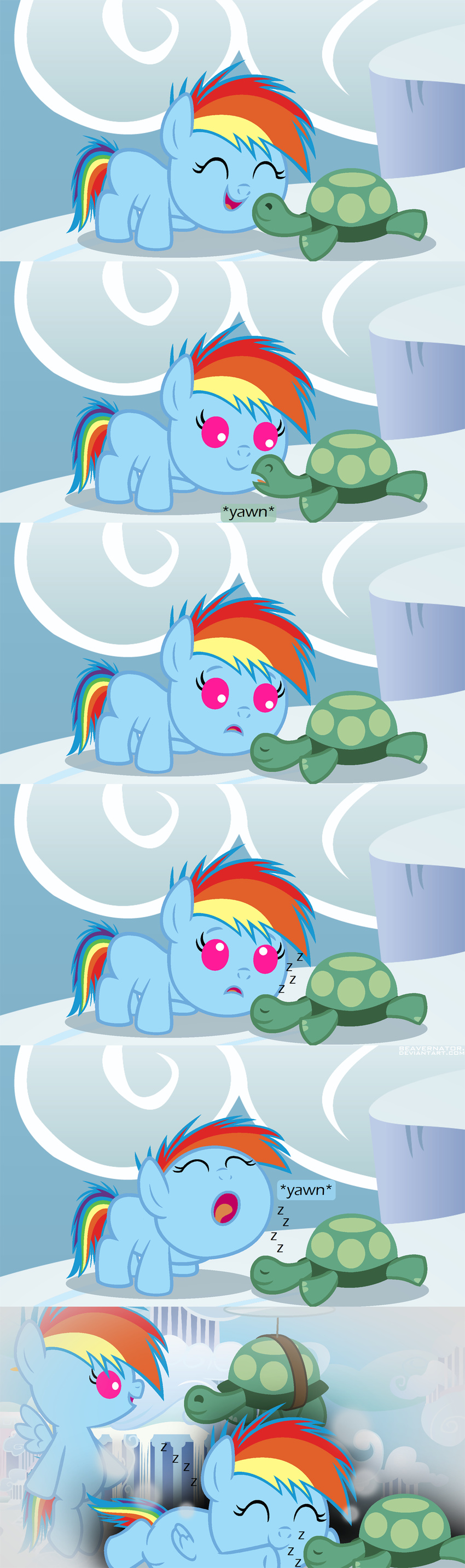 2015 beavernator cute dream equine female feral friendship_is_magic male mammal my_little_pony pegasus rainbow_dash_(mlp) reptile scalie sleeping tank_(mlp) turtle wings young