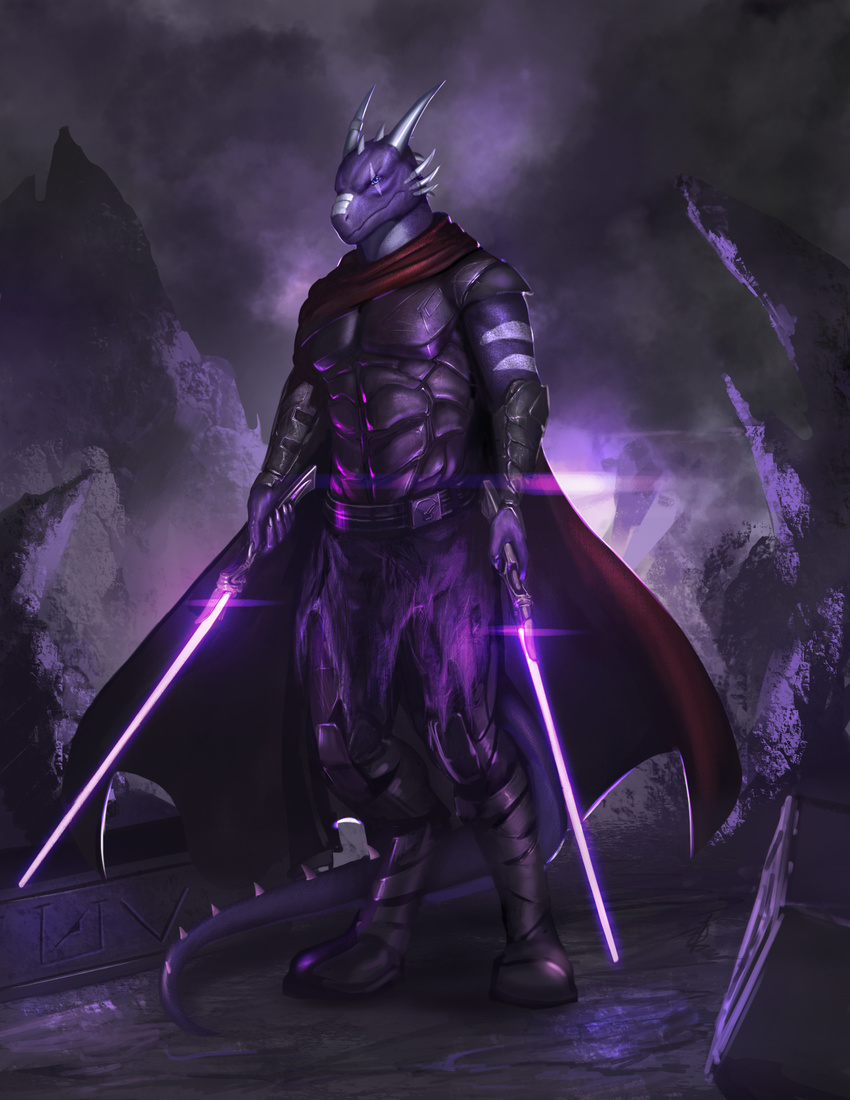 anthro armor clothing dragon holding_weapon lighsaber lightsaber loculi male markings raventhan reptile scalie sith sith_lord solo star_wars sword weapon western_dragon