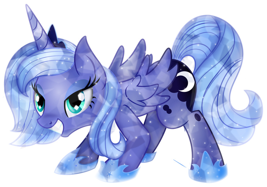 absurd_res alpha_channel cute equine female feral friendship_is_magic hi_res horn mammal my_little_pony princess_luna_(mlp) smile solo theshadowstone winged_unicorn wings