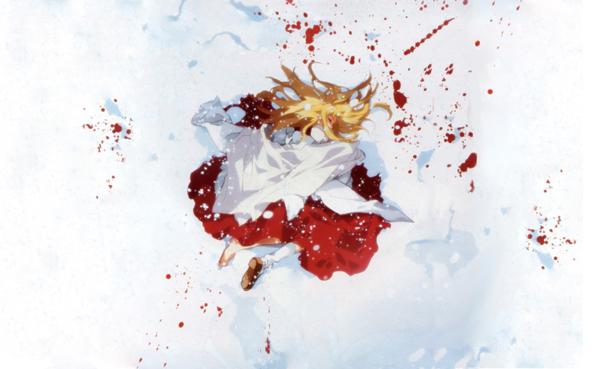 blood death dnangel freedert highres long_hair snow solo sugisaki_yukiru wallpaper