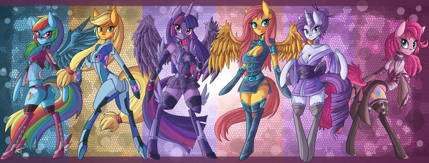 2015 anthro anthrofied applejack_(mlp) armwear belt bent_over big_breasts blonde_hair blue_eyes blue_feathers blue_fur blue_hair breasts butt cleavage clothed clothing collar crossover cutie_mark dress ear_piercing earth_pony equine eyewear female fluttershy_(mlp) freckles friendship_is_magic fur gem green_eyes green_fur green_hair group hair hi_res hooves horn horse japanese_clothing kimono legwear long_hair looking_at_viewer looking_back makeup mammal metroid multicolored_fur multicolored_hair my_little_pony navel nintendo orange_fur orange_hair pegasus piercing pink_fur pink_hair pinkie_pie_(mlp) pony ponytail purple_eyes purple_feathers purple_fur purple_hair rainbow_dash_(mlp) raptor007 rarity_(mlp) rear_view red_fur red_hair side_boob skimpy skirt smile star sunglasses translucent transparent_clothing twilight_sparkle_(mlp) unicorn video_games white_fur winged_unicorn wings yellow_feathers yellow_fur zero_suit