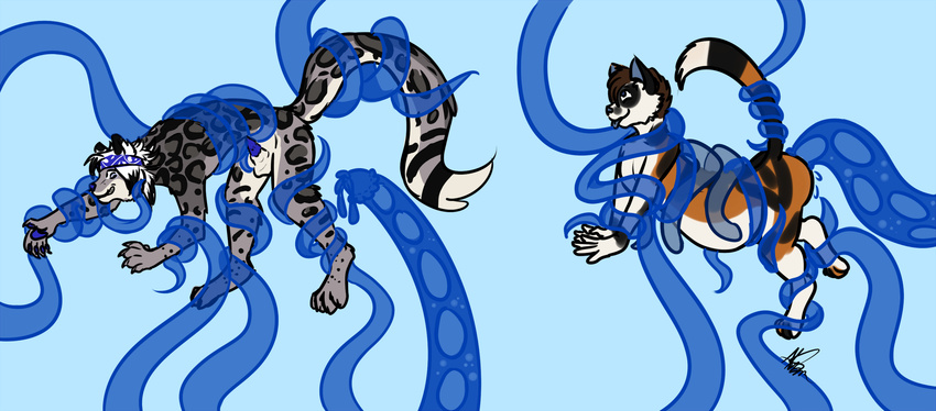 anthro belly big_belly cat_penis egg feline goo inflation leopard male mammal naughtygryph nude oviposition penis smile snow_leopard tentacles