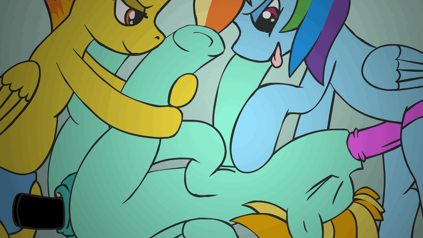 2015 animated dildo equine fellatio female female/female feral friendship_is_magic group lightning_dust_(mlp) mammal my_little_pony oral pegasus penetration rainbow_dash_(mlp) sex sex_toy spitfire_(mlp) spitroast strapon tentacle-muffins vaginal vaginal_penetration wings wonderbolts_(mlp)