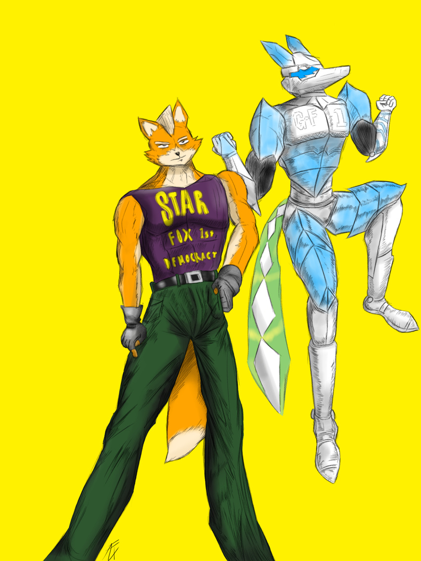 alexander_ex canine fox jojo's_bizarre_adventures looking_at_viewer mammal nintendo ryu+ smile standing star_fox video_games