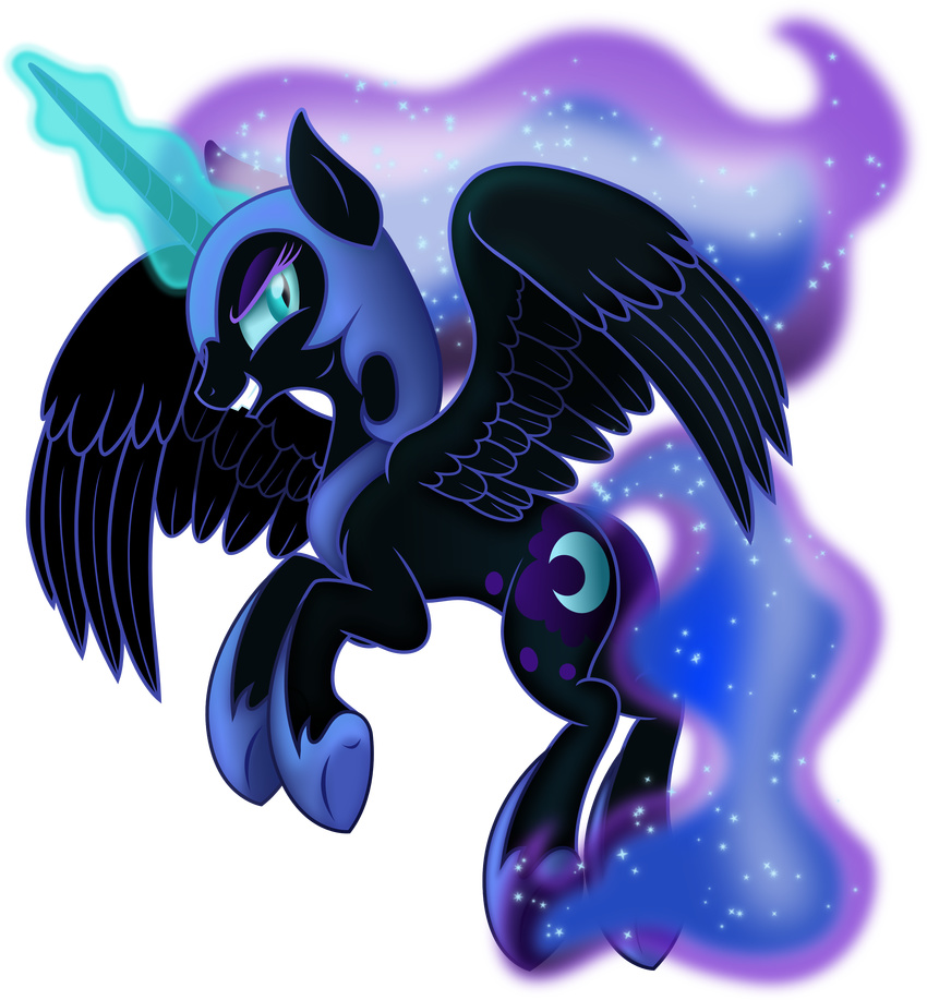 2015 absurd_res alpha_channel equine female feral friendship_is_magic hi_res horn mammal my_little_pony nightmare_moon_(mlp) solo theshadowstone winged_unicorn wings
