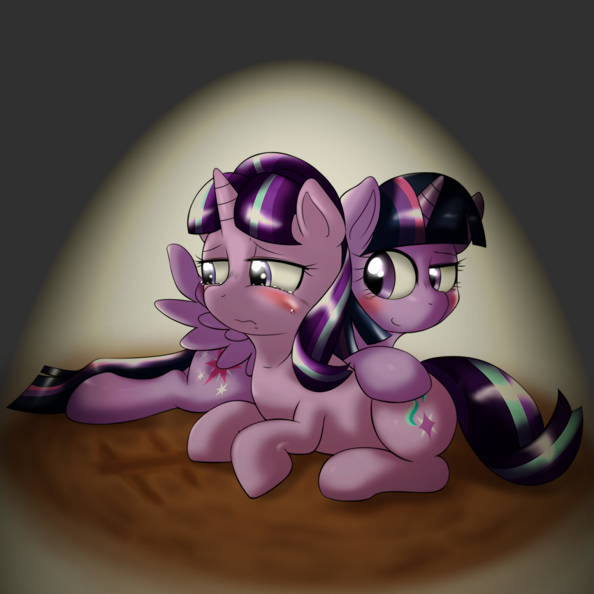 2015 absurd_res behind-space crying duo equine female feral friendship_is_magic hi_res horn mammal my_little_pony sad starlight_glimmer_(mlp) tears twilight_sparkle_(mlp) unicorn winged_unicorn wings