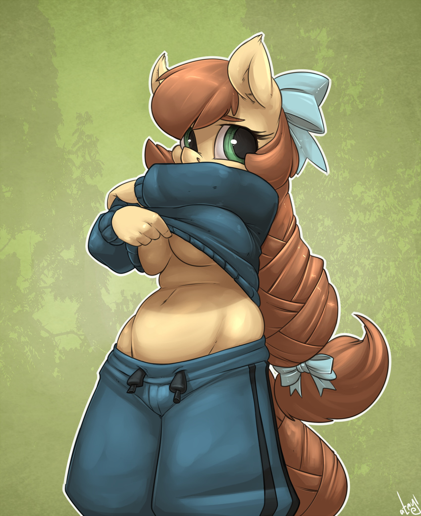 2015 anthro atryl big_breasts breasts earth_pony equine fan_character female horse mammal my_little_pony pony solo under_boob