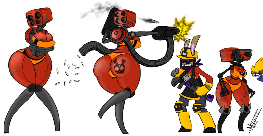 2 big_breasts big_but big_butt breasts briefcase bunny_boy butt christomwow cute engineer female fortress gun machine mechanical not_furry ranged_weapon reviling_mechanical_body_suit robot sentry spy team team_fortress_2 video_games weapon