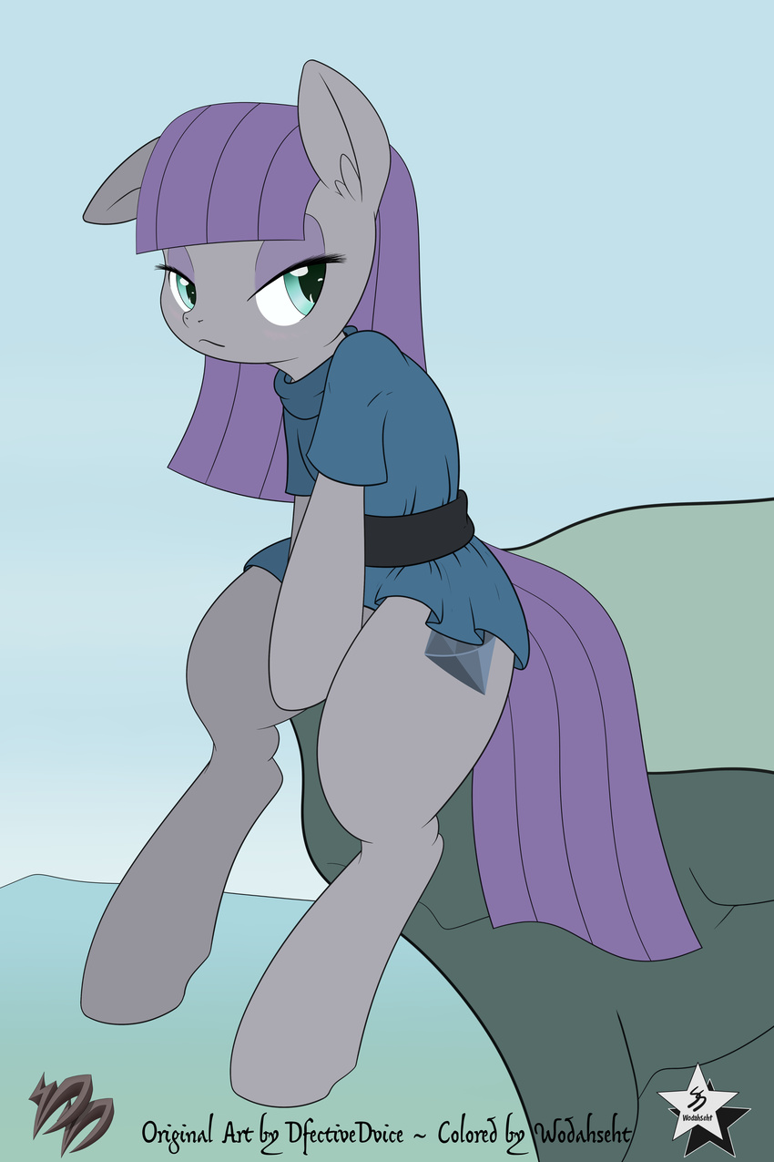 2015 absurd_res clothing cutie_mark dfectivedvice eyeshadow female friendship_is_magic fur grey_fur hair hi_res long_hair looking_at_viewer makeup maud_pie_(mlp) my_little_pony purple_hair solo wodahseht