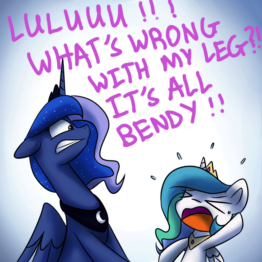 2015 animated anticularpony duo english_text equine female feral friendship_is_magic horn mammal my_little_pony princess_celestia_(mlp) princess_luna_(mlp) text winged_unicorn wings