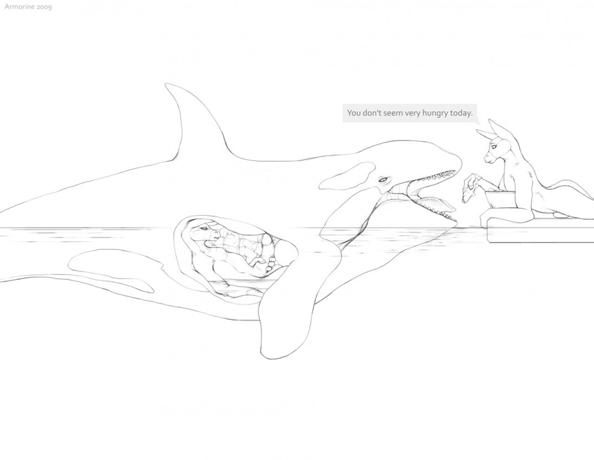 armorine bulge canine cetacean cum cum_inside feeding inter_species internal mammal marine masturbation nude orca orgasm size_difference vore whale