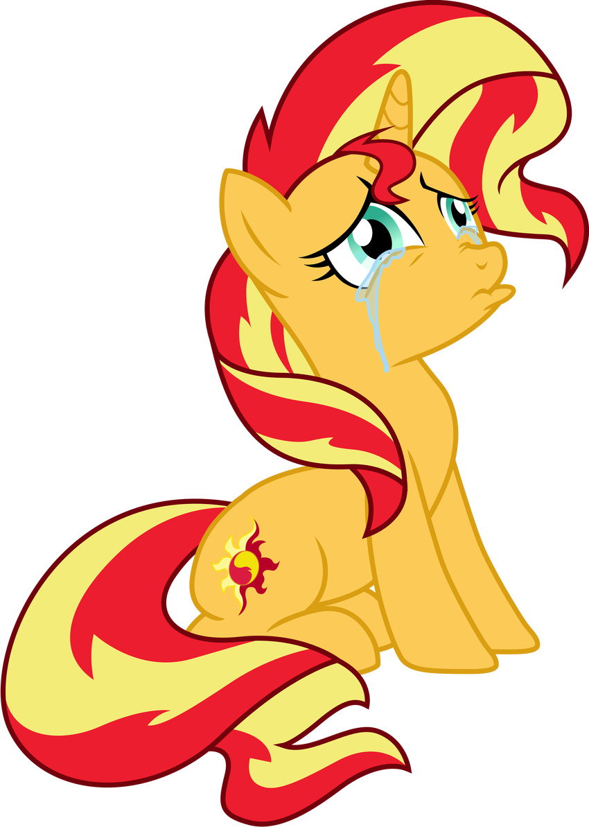 2015 absurd_res alpha_channel equestria_girls equine female feral hi_res horn mammal my_little_pony sad sunset_shimmer_(eg) tears theshadowstone unicorn