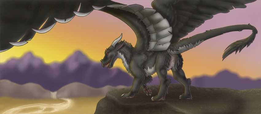 2015 claws dragon female feral fur horn onisyra pussy scalie solo wings