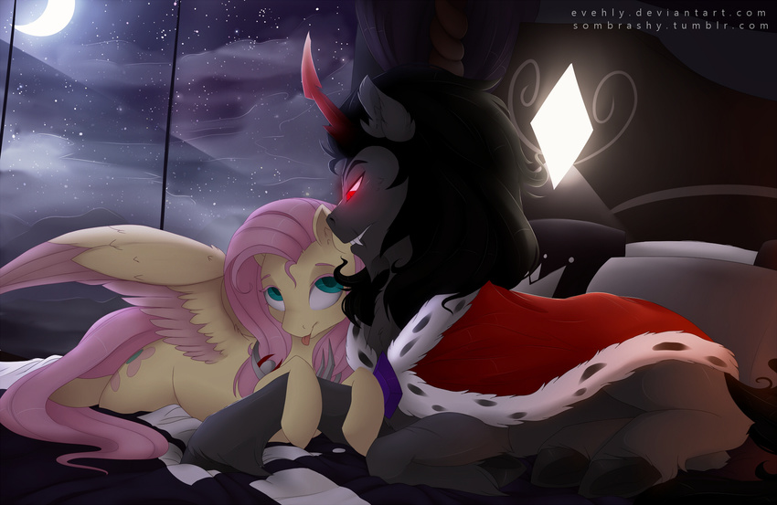 2015 duo equine evehly female feral fluttershy_(mlp) friendship_is_magic horn king_sombra_(mlp) male mammal my_little_pony pegasus unicorn wings