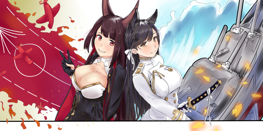 akagi atago azur_lane azurlane big_breasts breasts